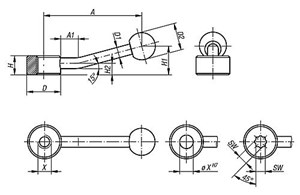 Spannhebel flach 